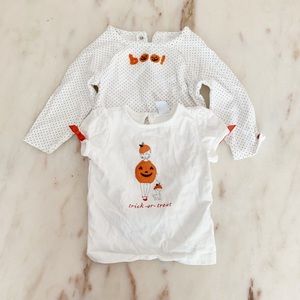 Janie and Jack Halloween onesie and tee shirt set